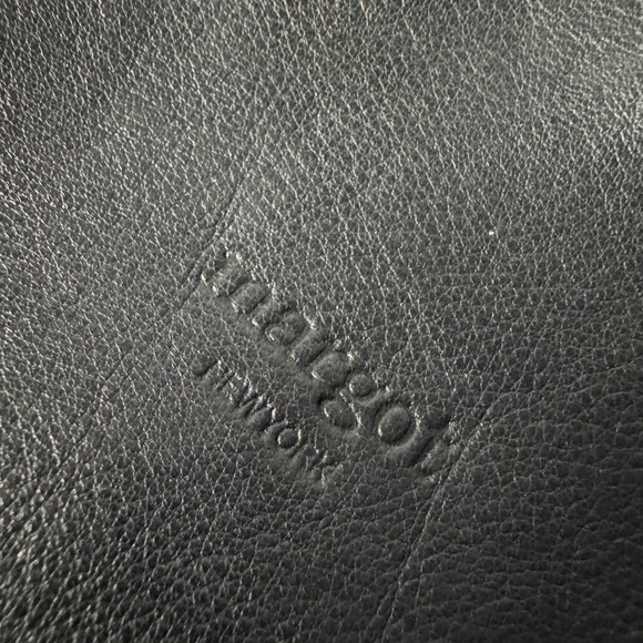 Margot Newyork Black Leather Purse ~ 100% Leather 14”W x 11”T - Picture 12 of 15